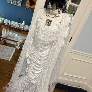 Bride of Frankenstein Costume EUC fits medium to 2XL